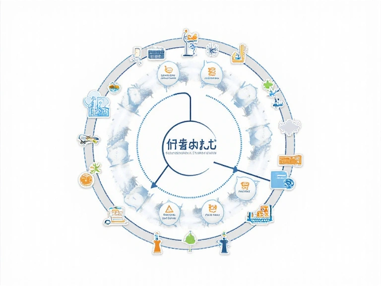 Diagramma di flusso di un processo di salute digitale con passaggi interconnessi