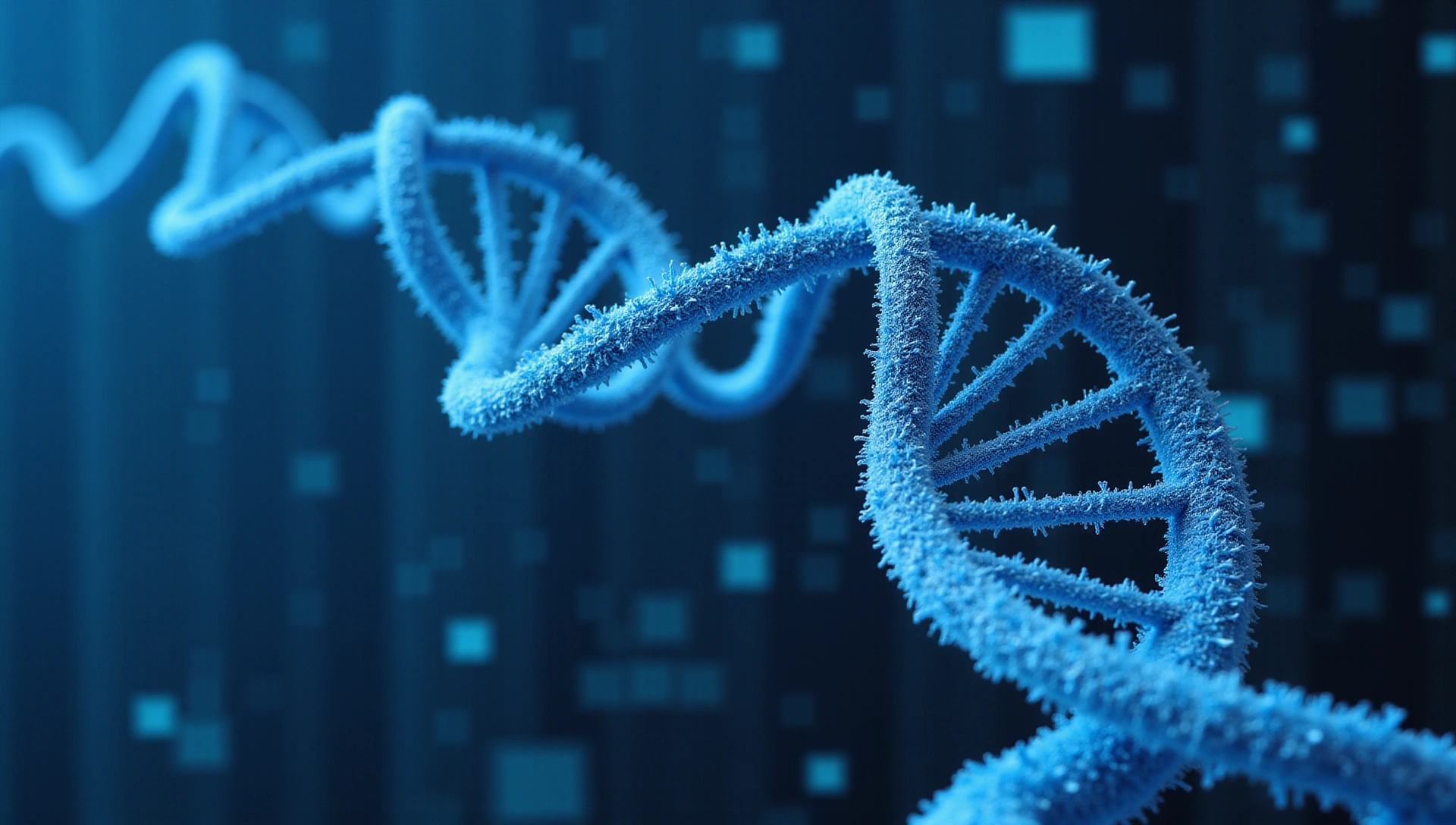 Visualizzazione di dati scientifici e interfaccia digitale con elica del DNA